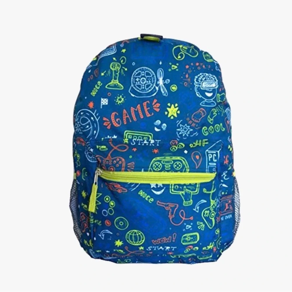 FAB STARPOINT blue gamer all over print 17 inch backpack